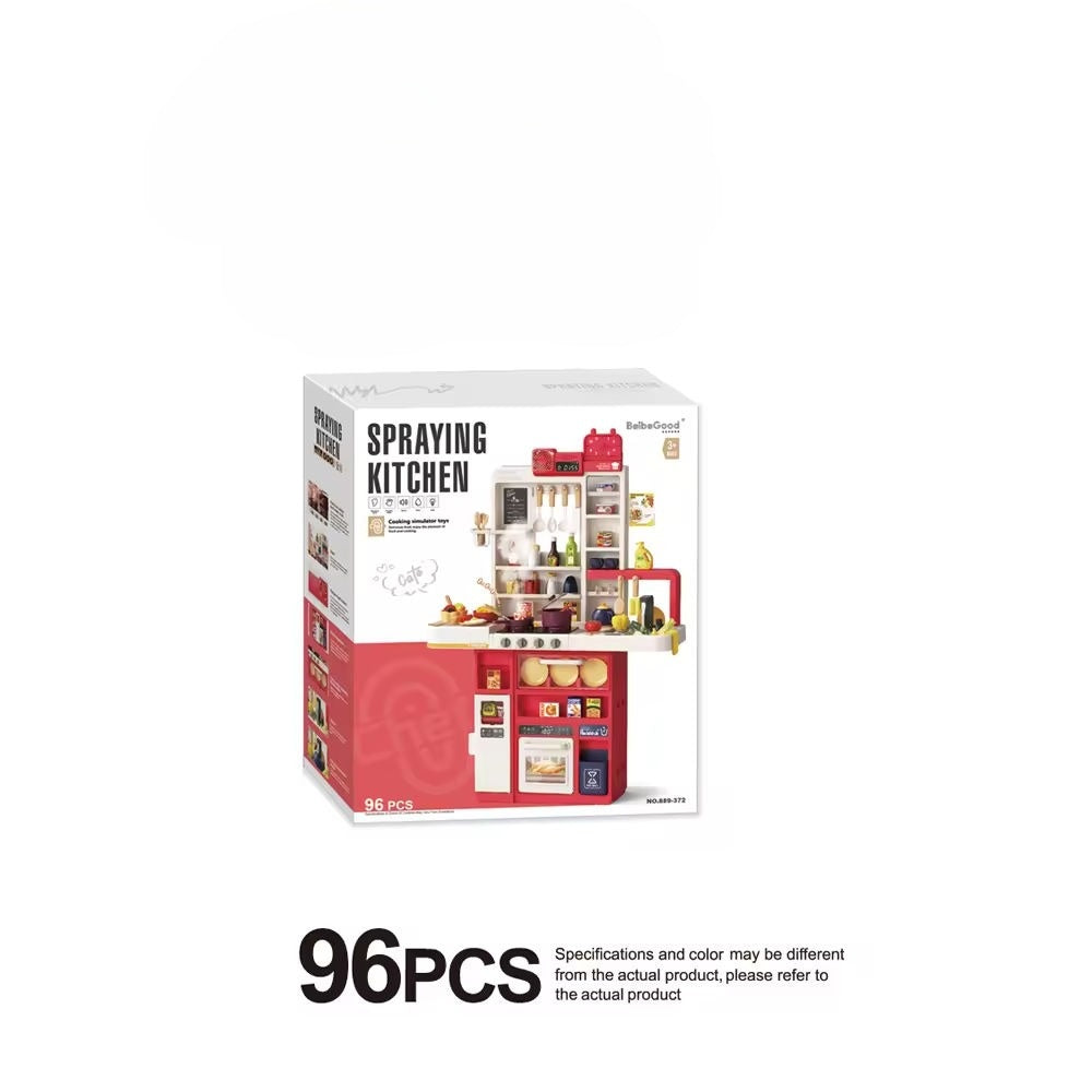 96Pcs Spraying Kitchen Playset With Light & Sound Feature