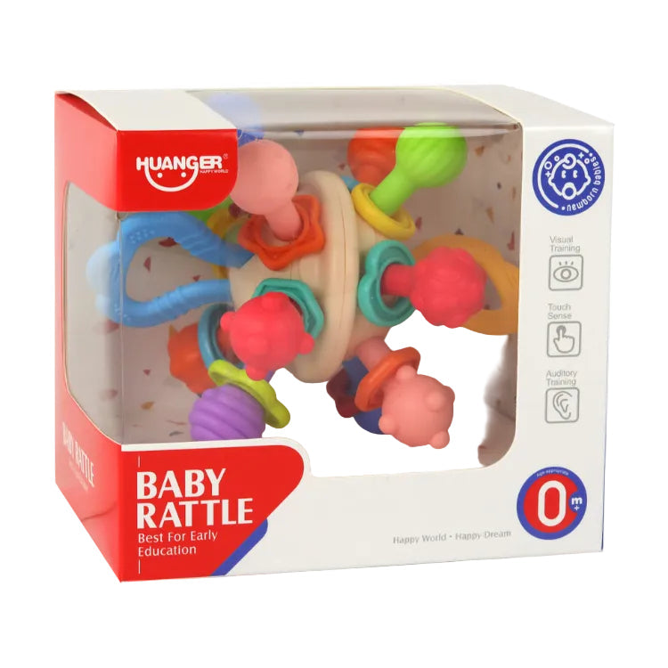 Huanger Baby Rattle Teether Ball | Soft Silicone Toy
