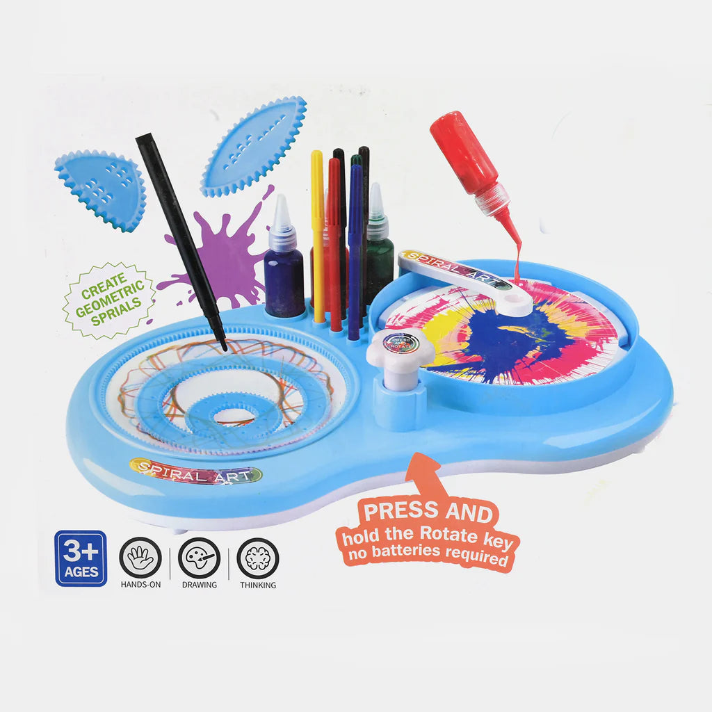 2-in-1 Spin & Spiral Art Kit with Ink Bottles