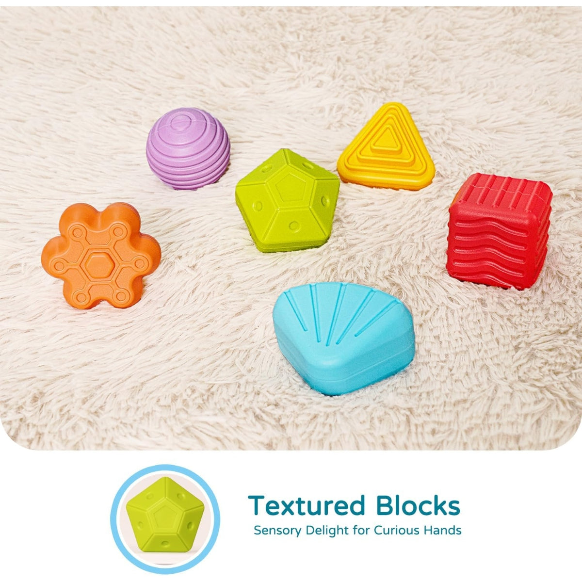 Huanger Shape Sorting Baby Toy with Sensory Blocks