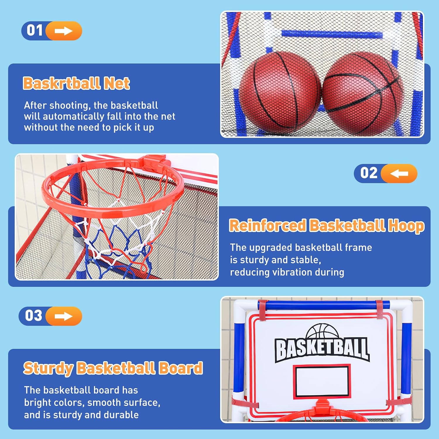 Topi Toys Basketball Set with 2 Hoops & Air Pump