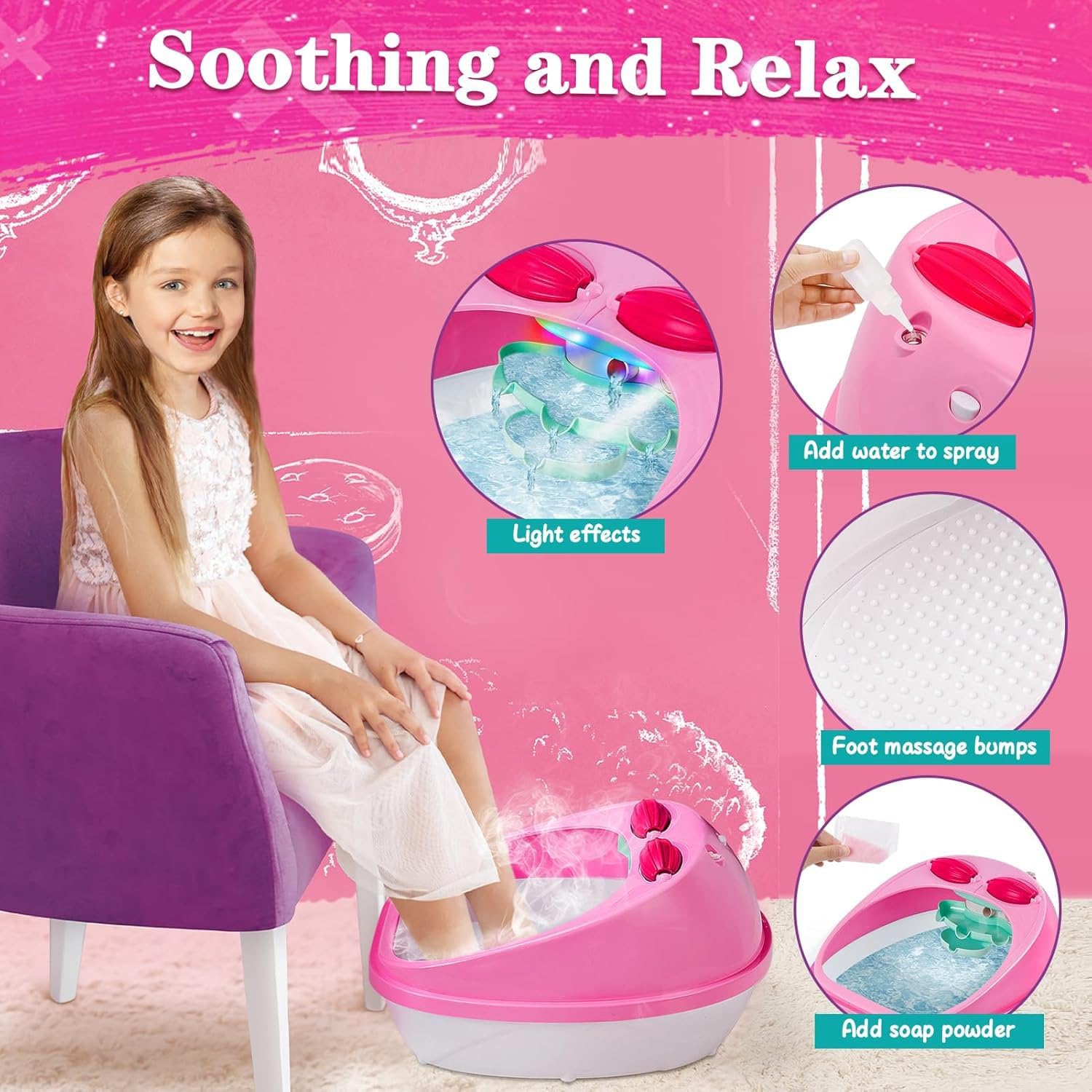 Girls Creator | Foot Spa Salon & Pedicure Kit | Nail Polish & Other Accessories