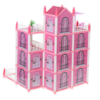 Happy Childhood 4 Story & 11 Room Doll House Playset For Girls