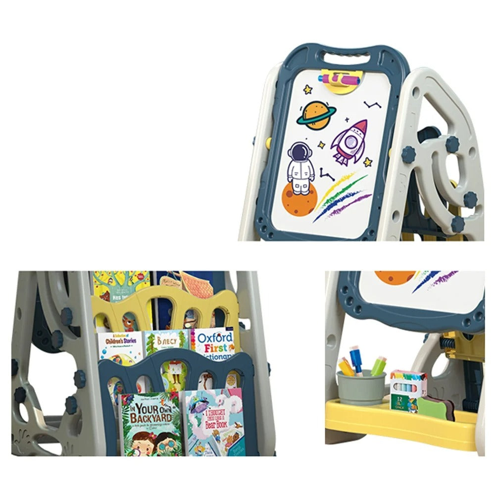 Ultimate 2-in-1 Art Easel for Kids | 35-Piece Drawing Set with Chalkboard, Whiteboard & Storage