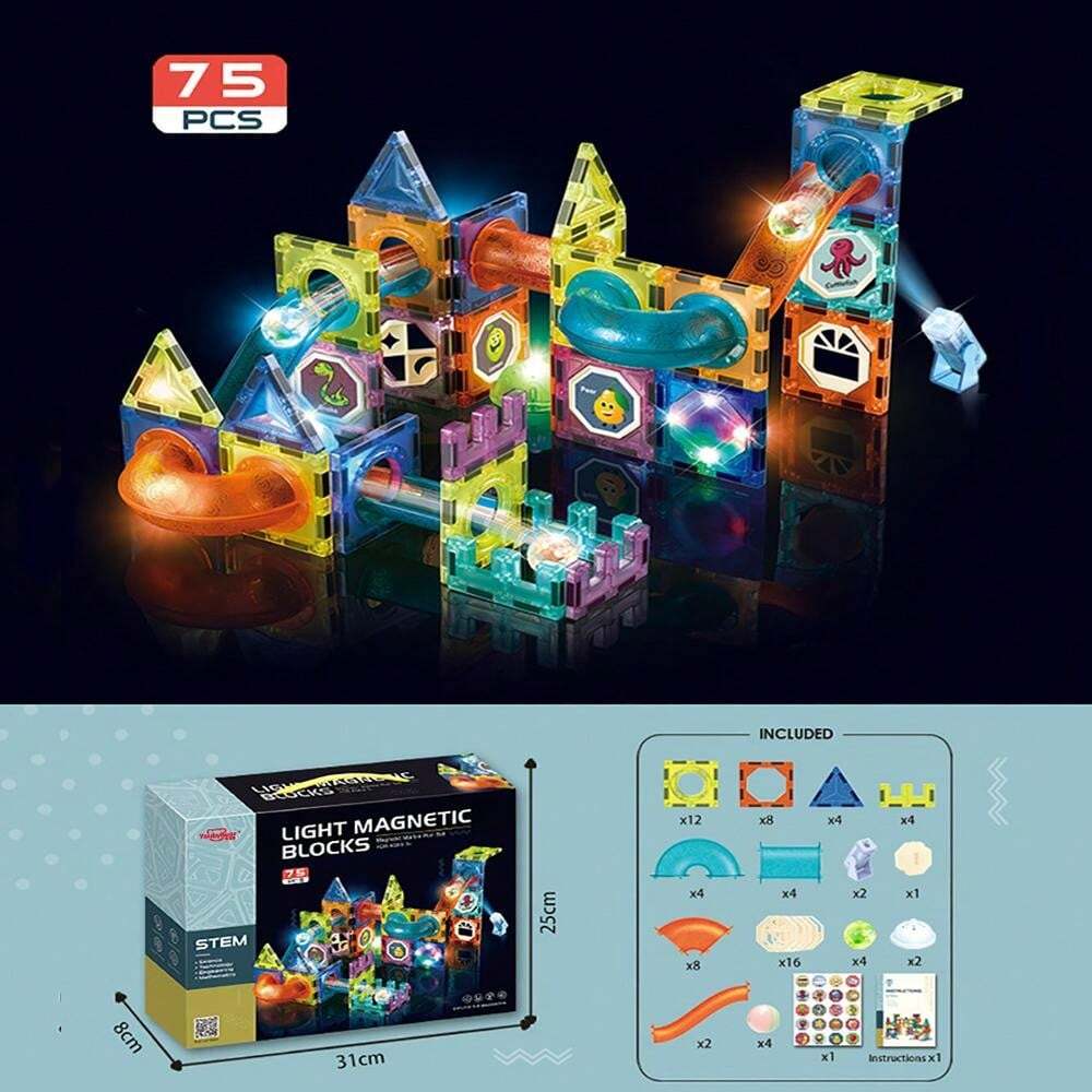 75Pcs Lightning Magnetic Blocks & Balls Set | 3D STEM Toy