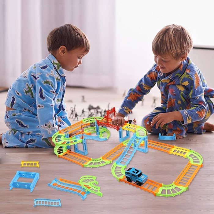 Rail Racing Car Set Rapid Variety Railway Racing Track | 95 Pcs Playset With SUV Toy Cars ...