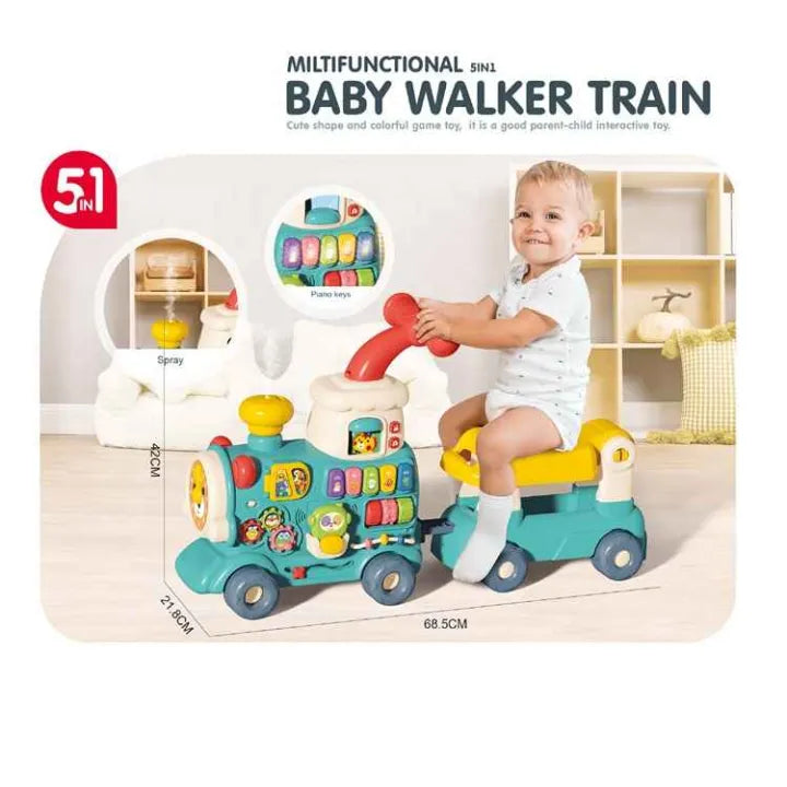 5 in 1 Multifunctional Baby Walker Train Toy For Toddlers | Learning Toy For Kids