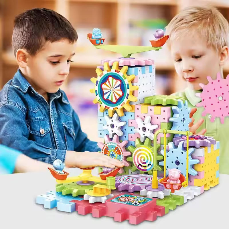 165-Piece DIY Electric Building Block Set with Gears