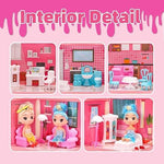 14 Rooms Doll House With LED Lights & Barbie Accessories