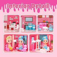 14 Rooms Doll House With LED Lights & Barbie Accessories