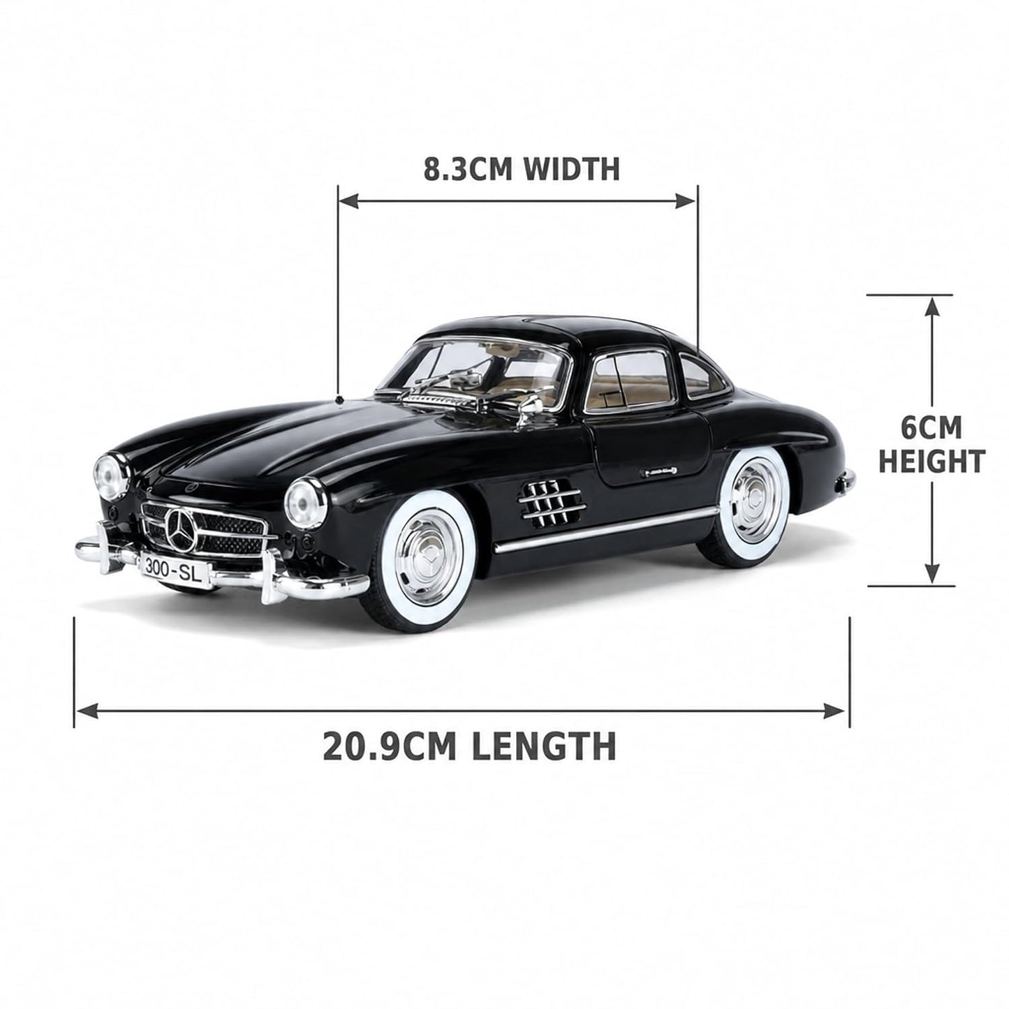 1:24 Mercedes-Benz 300SL Die-Cast Pull-Back Model