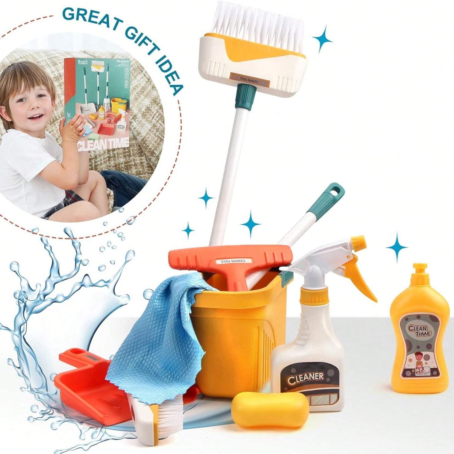 12 Pcs Cleaning Kit Toy For Children | Learning Toys For Kids