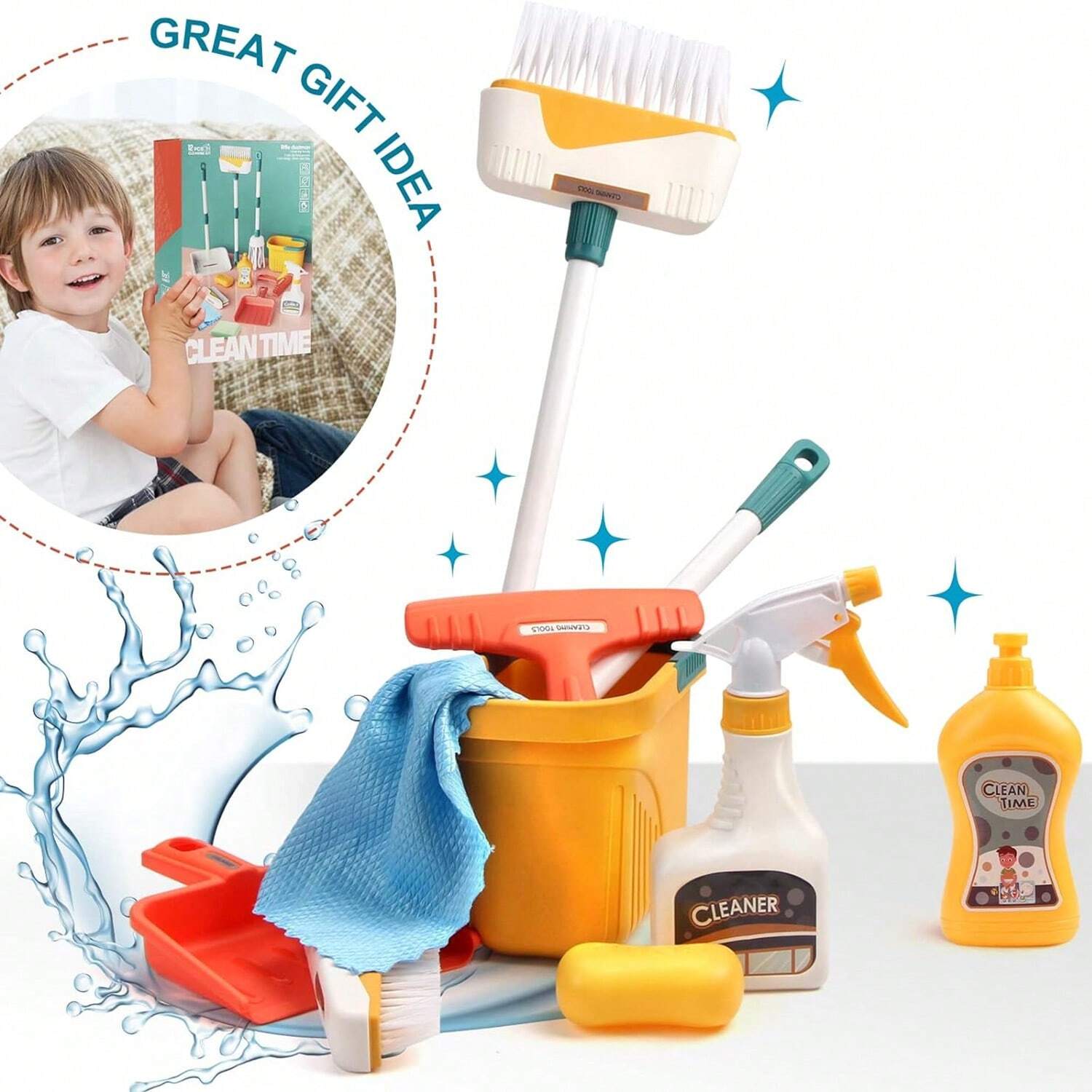 12 Pcs Cleaning Kit Toy For Children | Learning Toys For Kids