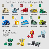 10-Piece Transforming Number Robot Set (0–9)