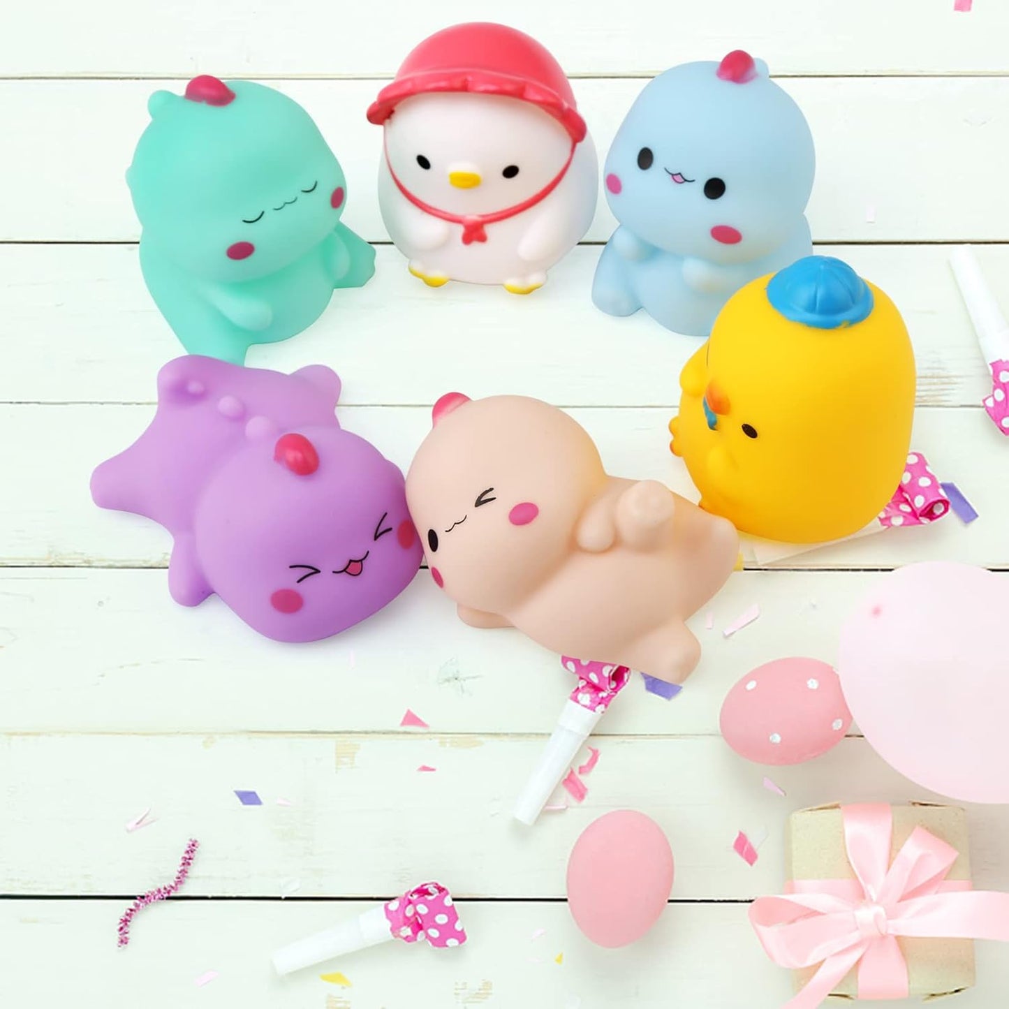 6  Pcs - Soft Rubber Baby Bath Toys Set - Whistle Water Toy For Kids Boys and Girls
