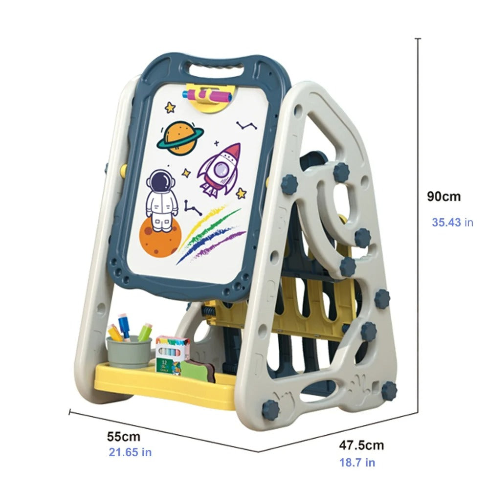 Ultimate 2-in-1 Art Easel for Kids | 35-Piece Drawing Set with Chalkboard, Whiteboard & Storage