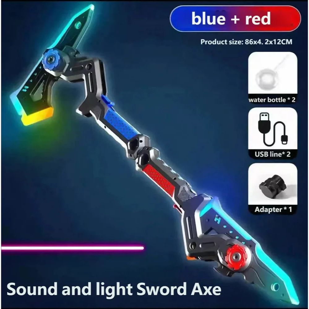 Sword & Axe 2in1 With Led Lights & Mist Spray | Sparkblade Led Sword With Sound & Other Accessories