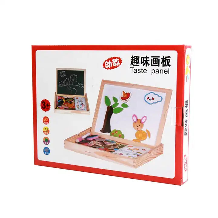 2-in-1 Magnetic Puzzle Drawing Board for Kids