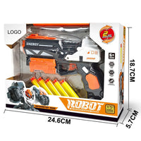 2-IN-1 Nerf Gun & Robot With Soft Bullets Toy For Kids