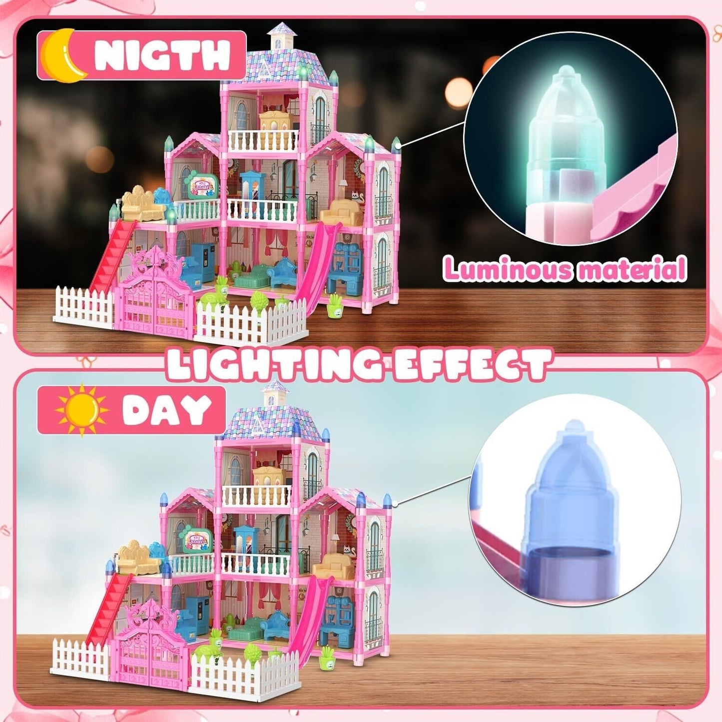 Doll House Role Play Set with Lightning Effects | 191 Pieces