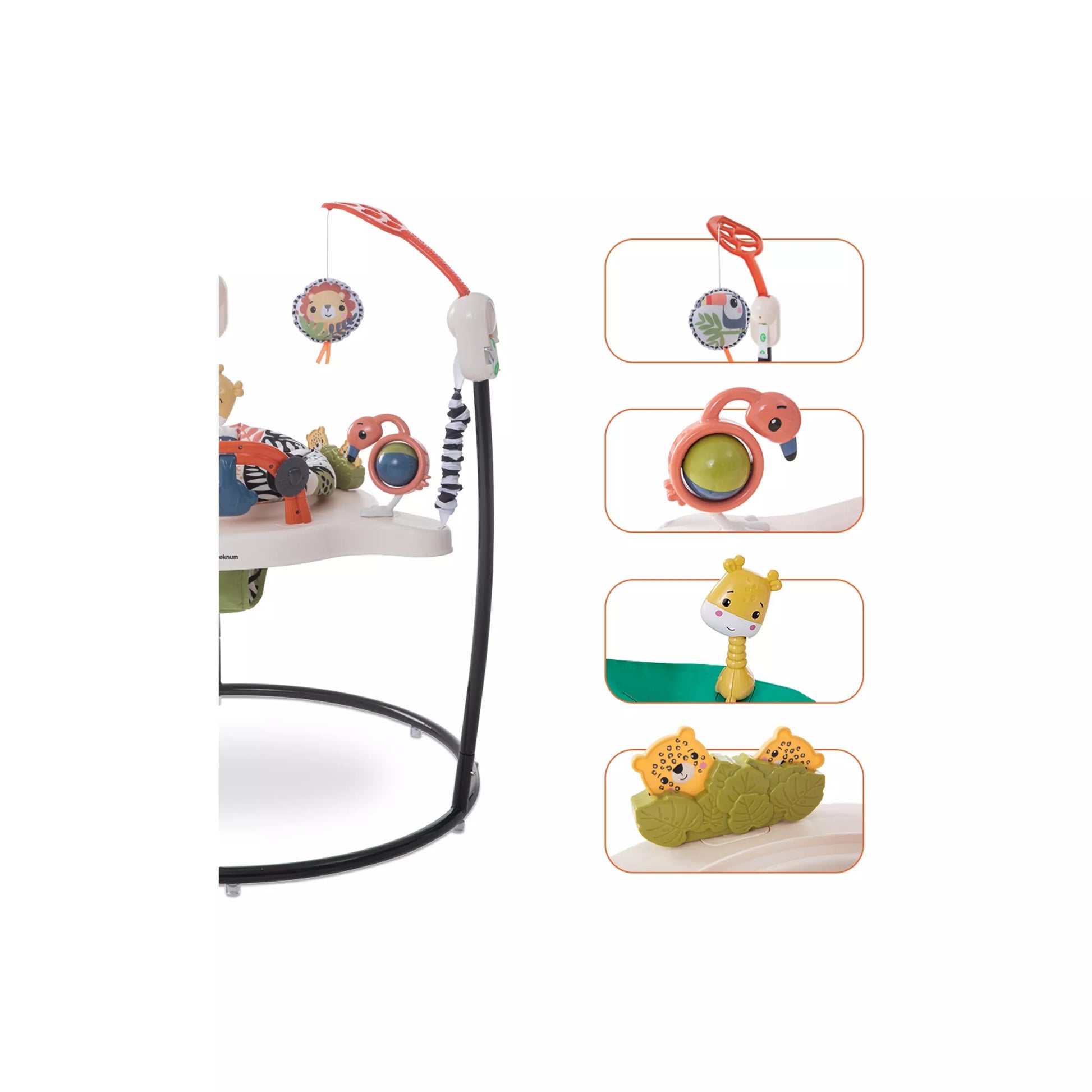 Baby Activity Jumper with Music & Toys | Adjustable Height Activity Bouncer with Fun Toys for 4–12 Month Babies