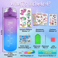 DIY Mosaic Water Bottle Craft Kit (600ml) | Decorate Your Own Set