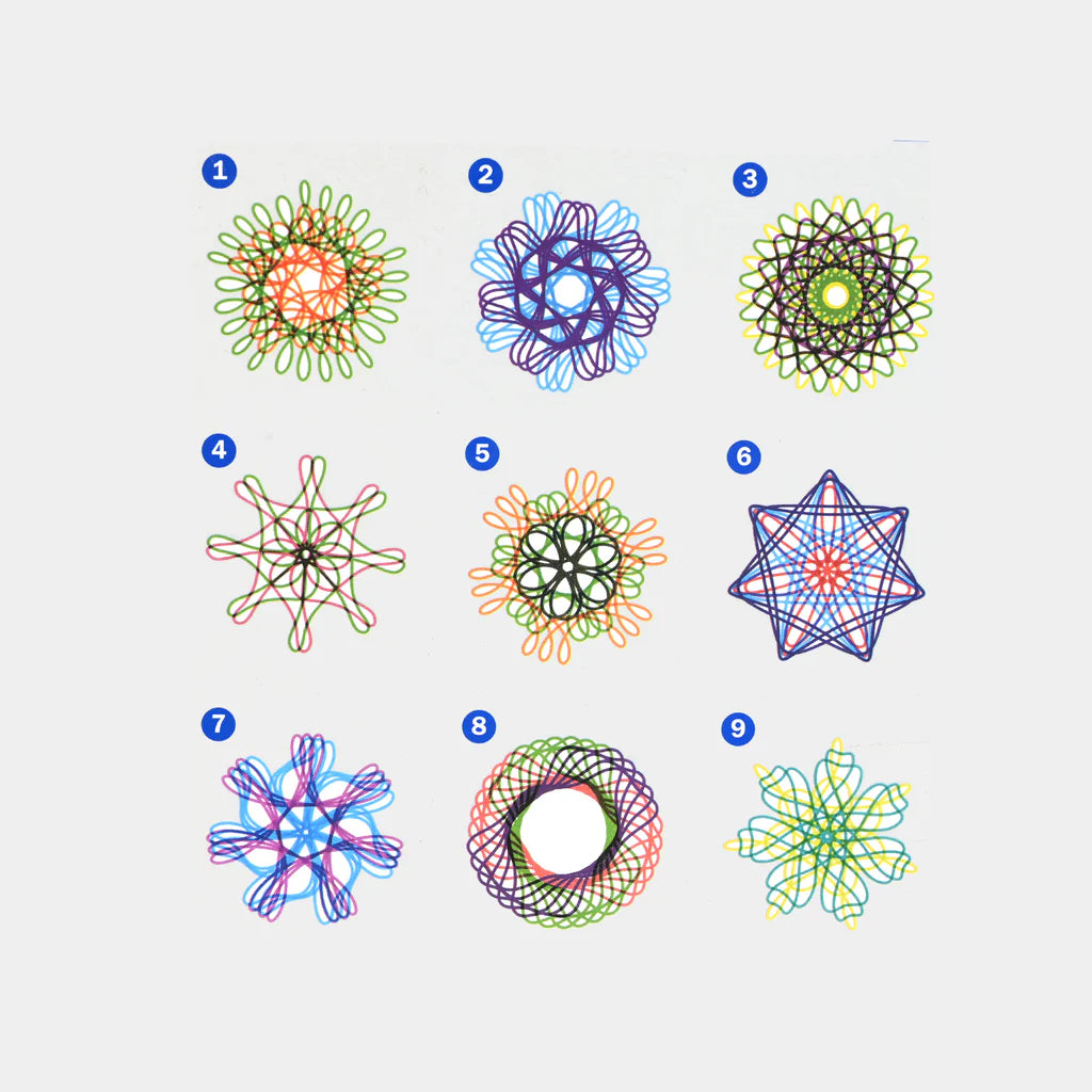 2-in-1 Spin & Spiral Art Kit with Ink Bottles