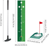 Golf Game Playset with 2M Putting Mat & Balls