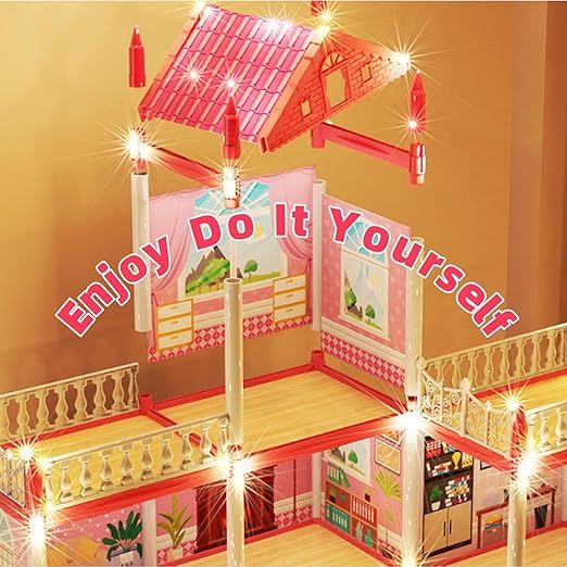 14 Rooms Doll House With LED Lights & Barbie Accessories