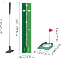 Golf Game Playset with 2M Putting Mat & Balls