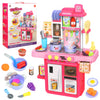 42 Pcs Kitchen Set | Interactive Pink Kitchen Playset For Kids