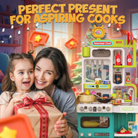 95Pcs Kitchen Playset With Steam & Lightning Effect | Pretend Play Toy | Talented Chef