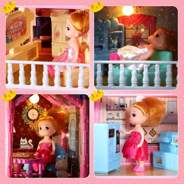 379PCS DIY Doll House Villa 5-Storey 17-Room Playset