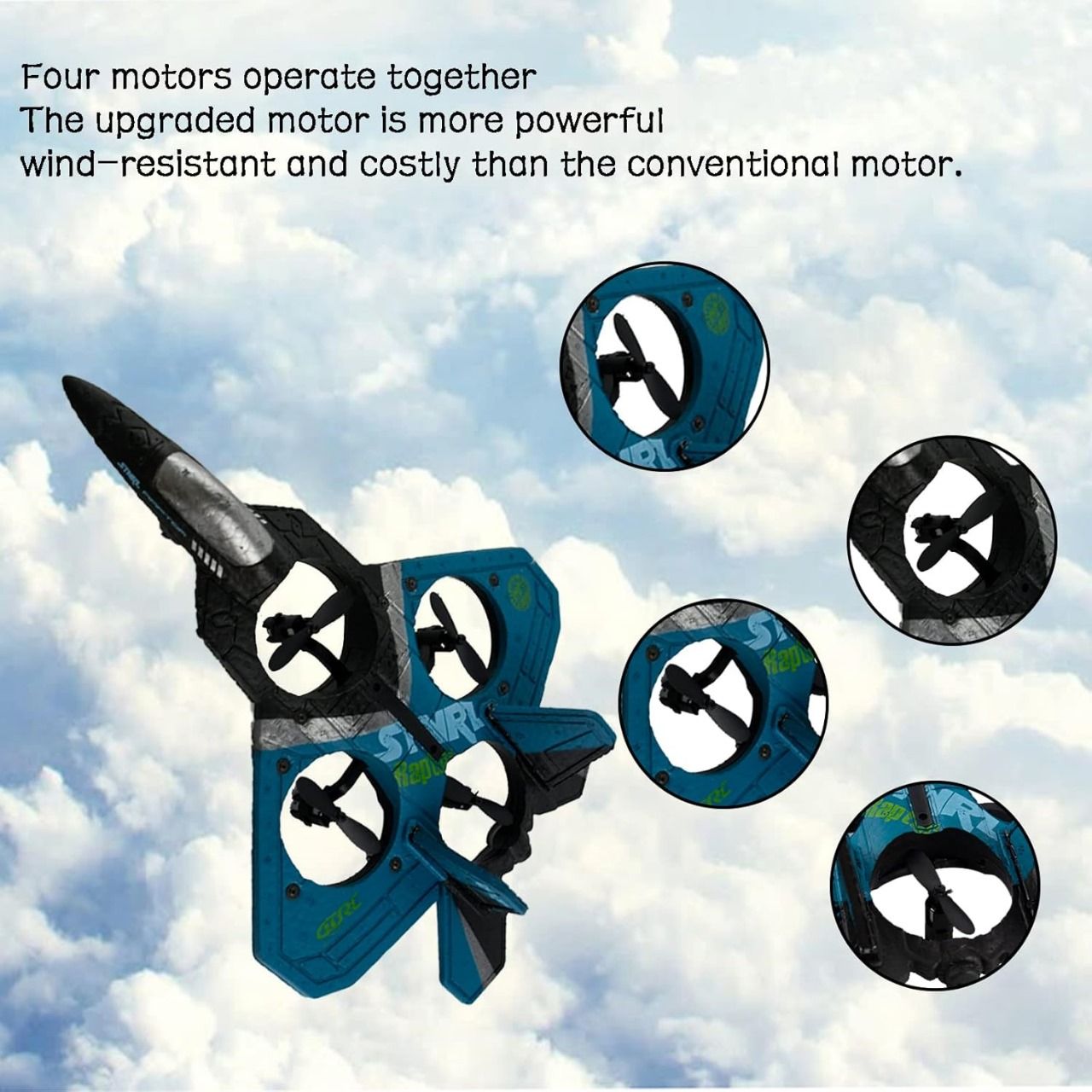 4DRC Remote Control Aircraft Drone Jet With Rechargeable Batteries & Lighting Effects