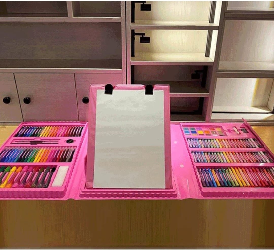 208Pcs Super Mega Art & Drawing Set | Cool Color & Paint Kit For Kids
