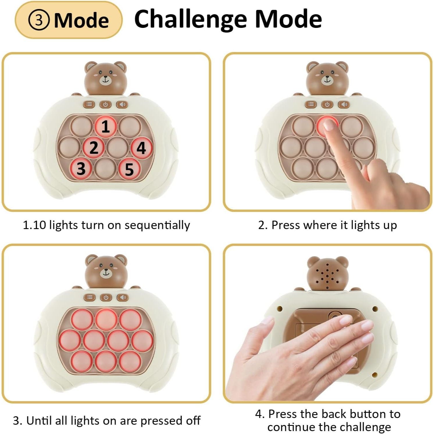 Popit Quick Push Game | Light Up Fidget Game For Kids