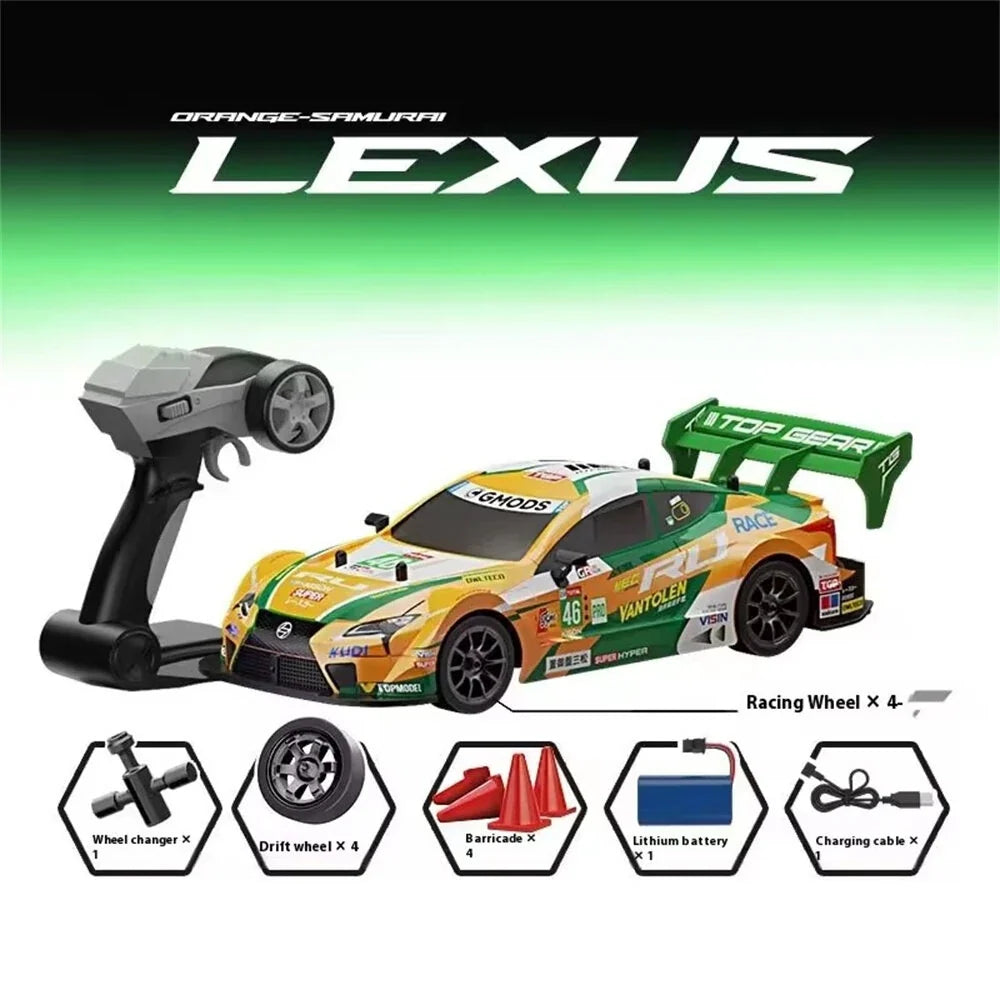 2.4GHz RC Drift Racing Car with Rechargeable Battery & LED