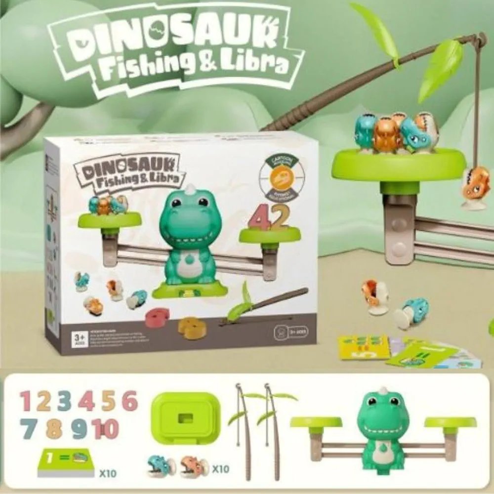 2-in-1 Dinosaur Themed Fishing & Libra Toy | Educational Toy