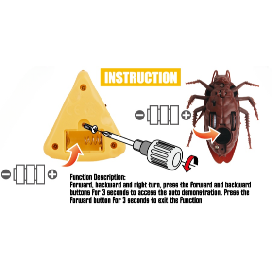 Rotating Cockroach Remote Control Realistic Cockroach | Creepy 360° RC Bug Toy – The Toy ...
