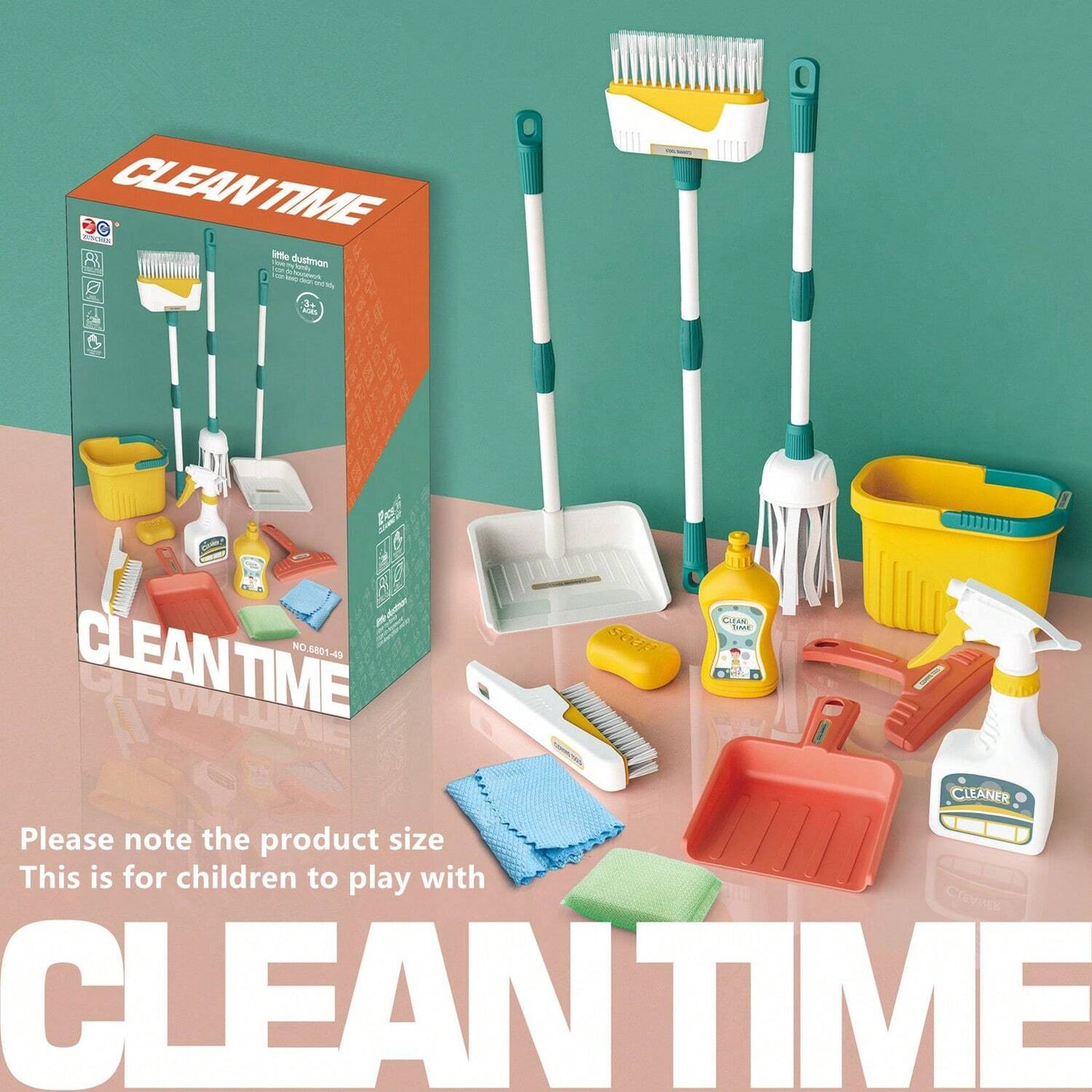 12 Pcs Cleaning Kit Toy For Children | Learning Toys For Kids