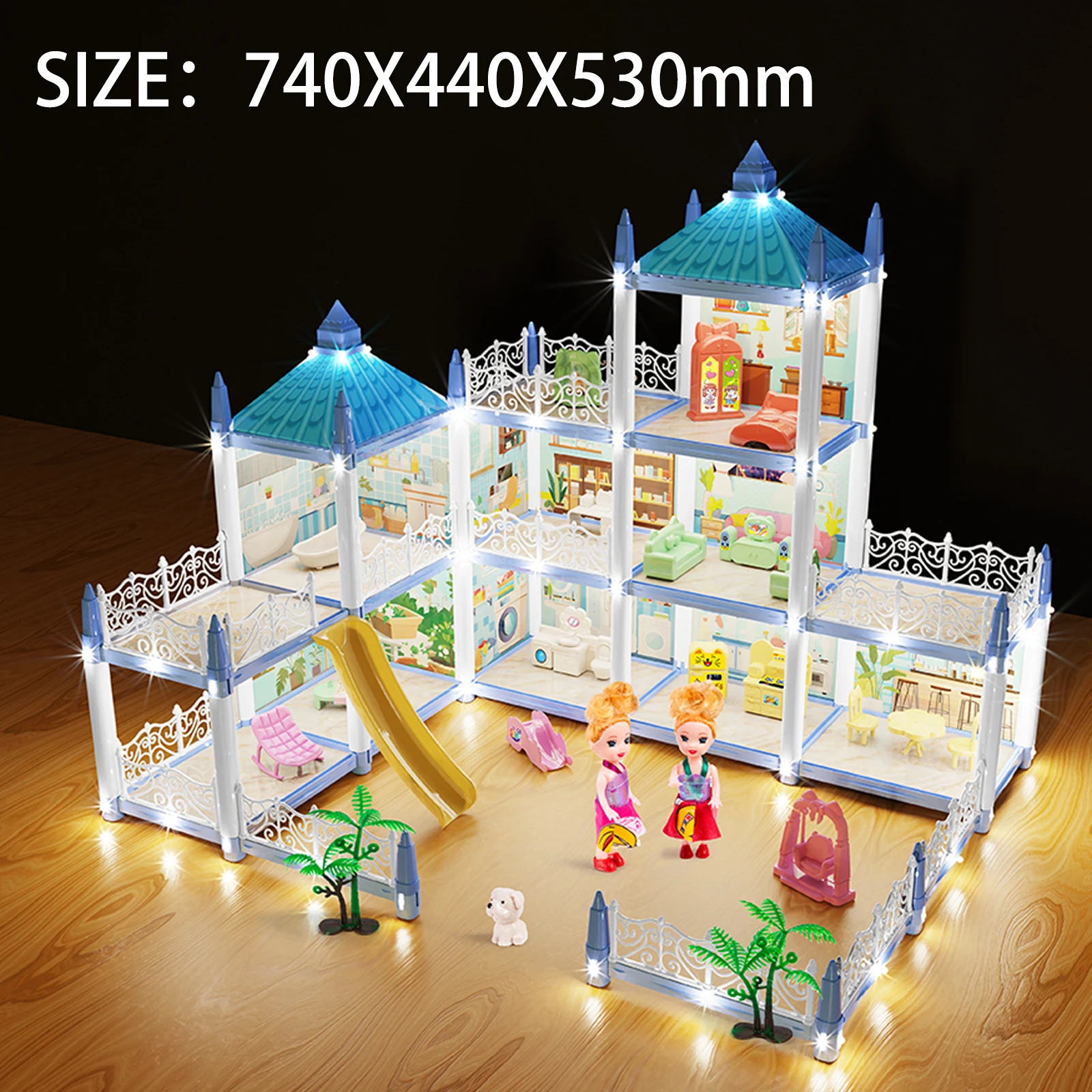 Princess House | 4 Storey Doll House Castle With Led Lights