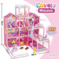 DIY Doll House | Lovely Home 257 Pcs DIY Assemble Game With Accessories