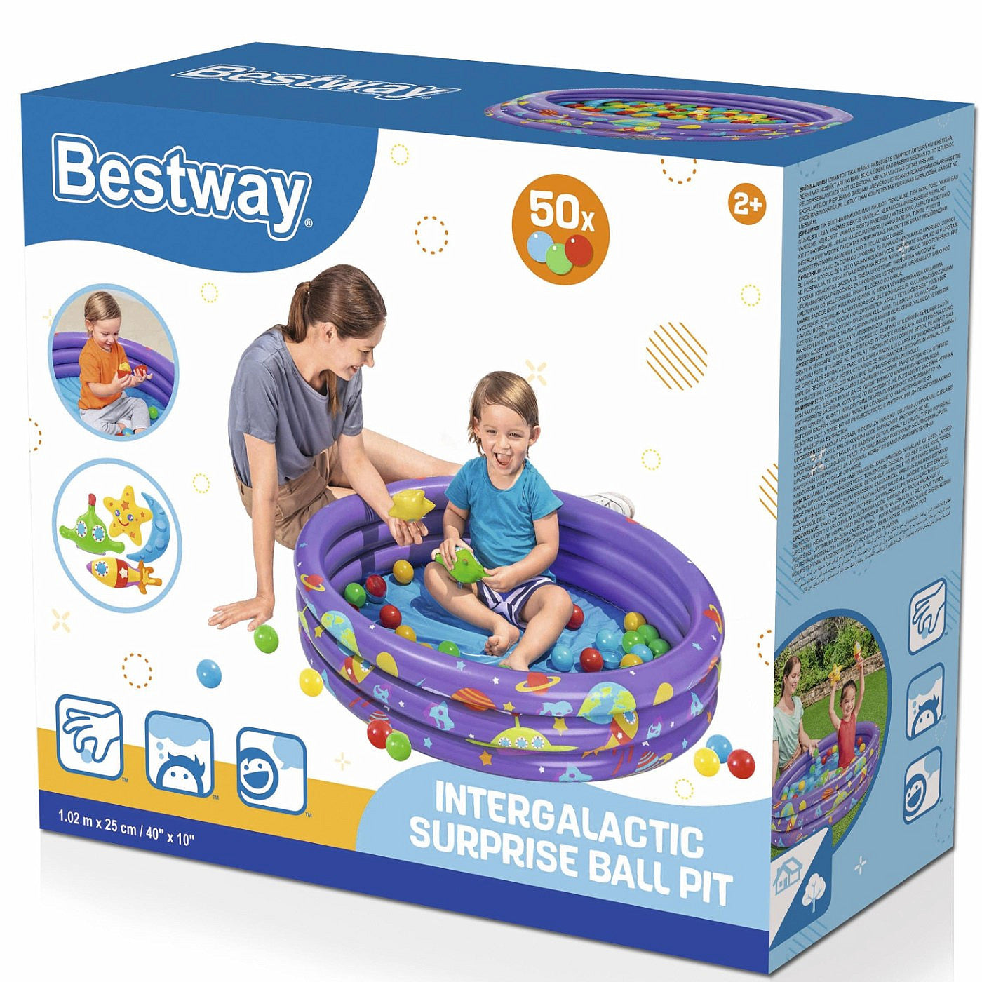 Bestway Inflatable Groovy Giraffe Ball Pit | 50 Colorful Balls Play Pool 3ft 4in x 10in