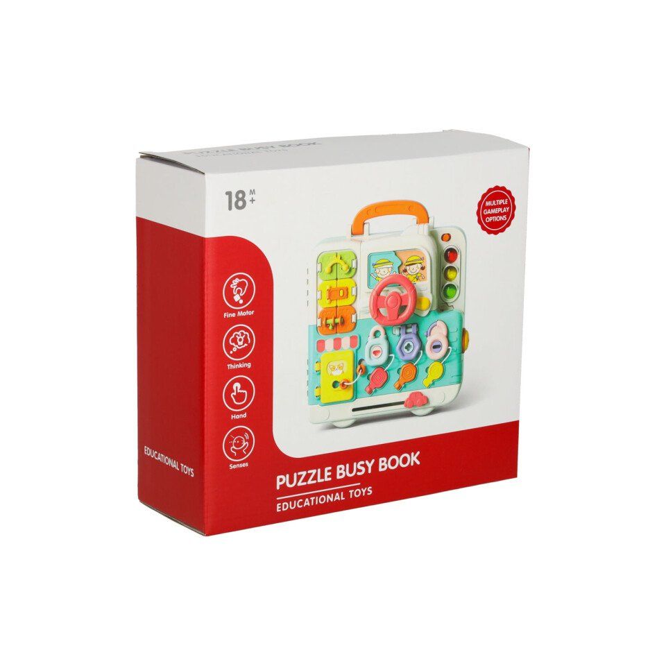 Montessori Busy Board Suitcase With Bear | Sensory 18in1 Interactive Book For Kids