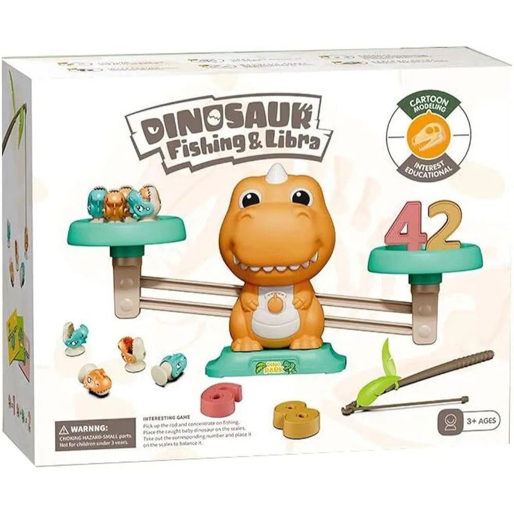 2-in-1 Dinosaur Themed Fishing & Libra Toy | Educational Toy