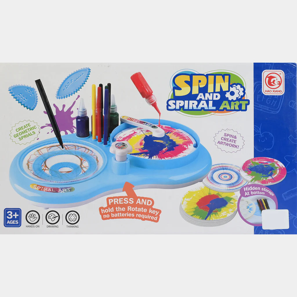 2-in-1 Spin & Spiral Art Kit with Ink Bottles