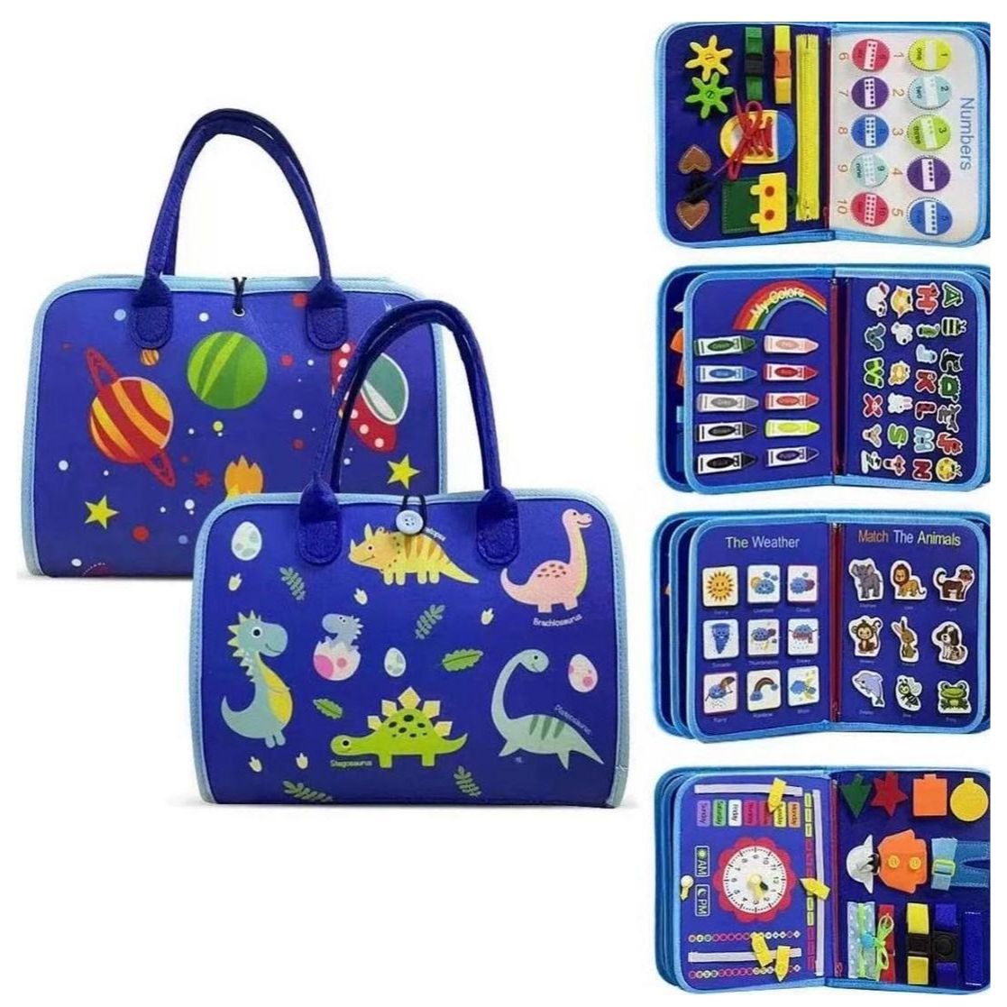 Learning Montessori Book | Hahaland 8 Pages Multi Functional Educational Book | Interactive Busy Book