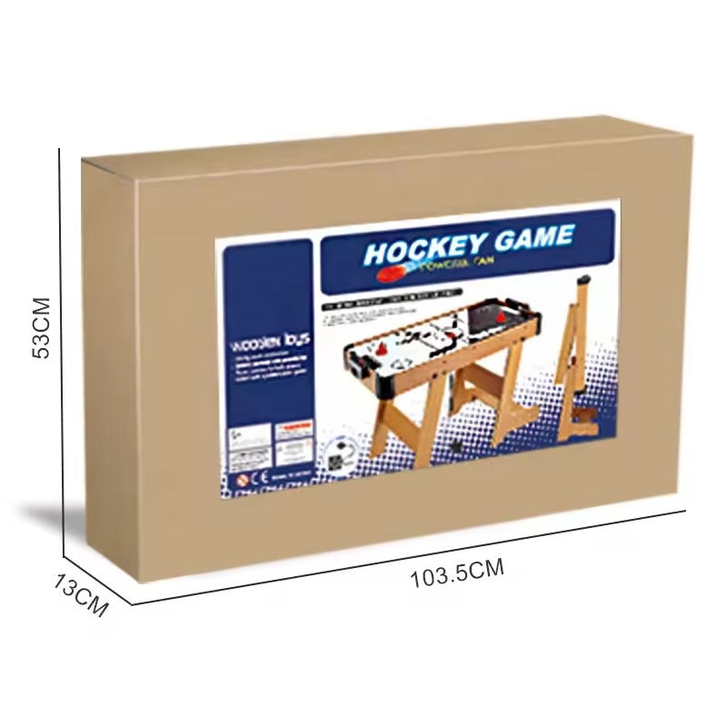 Portable Air Hockey Table Game | Mini Wooden Air Hockey Table | Battery-Powered Indoor Fun