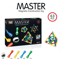 Master Magnetic Construction Blocks | Magnetic Balls & Sticks | 63 & 124 Pcs