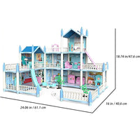9 Rooms Princess Doll House | 3 Story DIY Play Set for Kids